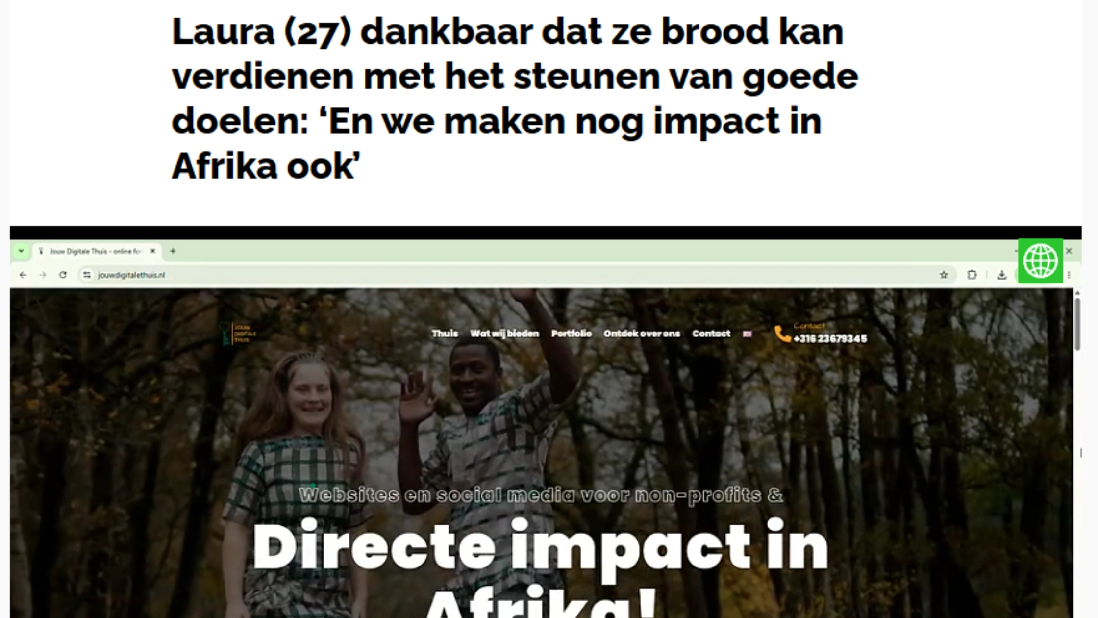 In Metro: Laura dankbaar voor ondernemen met een missie